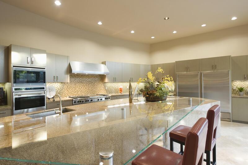installed kitchen counter tops
